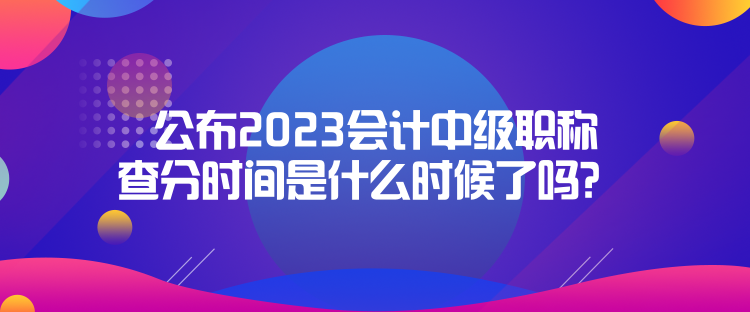 公布2023會計中級職稱查分時間是什么時候了嗎？  