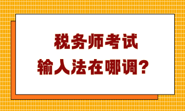 稅務(wù)師考試輸入法在哪調(diào)？