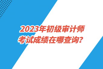 2023年初級審計師考試成績在哪查詢？