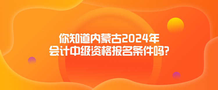 你知道內(nèi)蒙古2024年會(huì)計(jì)中級(jí)資格報(bào)名條件嗎？