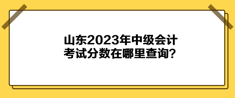 山東2023年中級(jí)會(huì)計(jì)考試分?jǐn)?shù)在哪里查詢(xún)？