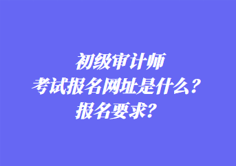 初級(jí)審計(jì)師考試報(bào)名網(wǎng)址是什么？報(bào)名要求？