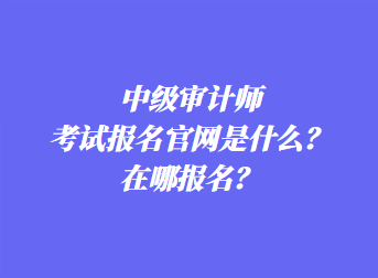 中級(jí)審計(jì)師考試報(bào)名官網(wǎng)是什么？在哪報(bào)名？