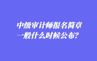 中級審計師報名簡章一般什么時候公布？