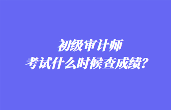 初級審計師考試什么時候查成績？