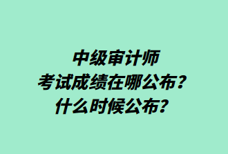 中級審計(jì)師考試成績在哪公布？什么時(shí)候公布？