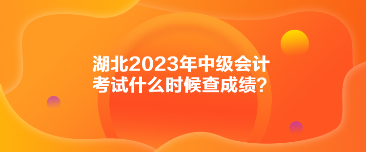 湖北2023年中級會計考試什么時候查成績？