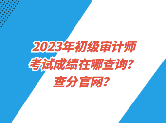 2023年初級(jí)審計(jì)師考試成績(jī)?cè)谀牟樵?？查分官網(wǎng)？