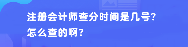 注冊(cè)會(huì)計(jì)師查分時(shí)間是幾號(hào)？怎么查的啊？