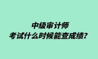 中級審計(jì)師考試什么時(shí)候能查成績？