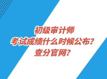 初級審計(jì)師考試成績什么時候公布？查分官網(wǎng)？