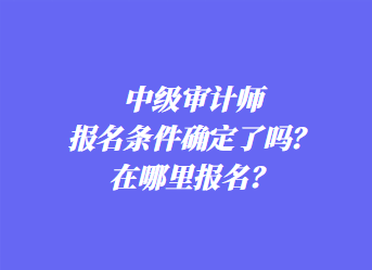 中級審計(jì)師報(bào)名條件確定了嗎？在哪里報(bào)名？