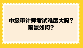 中級(jí)審計(jì)師考試難度大嗎？