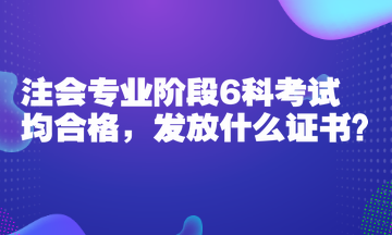 注會(huì)專業(yè)階段6科考試均合格，發(fā)放什么證書？