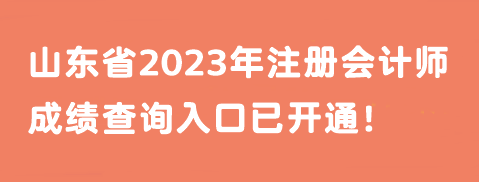 山東省2023年注冊會計師成績查詢?nèi)肟谝验_通！馬上查分>>