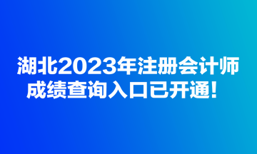 湖北2023年注冊(cè)會(huì)計(jì)師成績(jī)查詢?nèi)肟谝验_通！