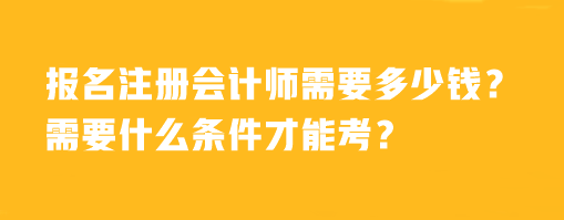 報名注冊會計師需要多少錢？需要什么條件才能考？