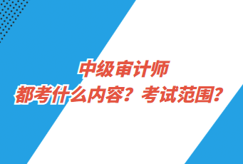 中級審計(jì)師都考什么內(nèi)容？考試范圍？