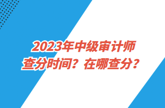 2023年中級審計師查分時間？在哪查分？