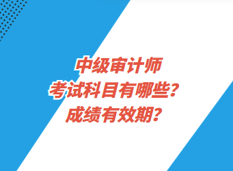 中級審計師考試科目有哪些？成績有效期？