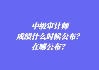 中級審計師成績什么時候公布？在哪公布？