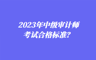 2023年中級(jí)審計(jì)師考試合格標(biāo)準(zhǔn)？