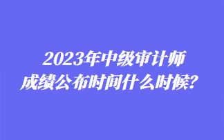 2023年中級(jí)審計(jì)師成績(jī)公布時(shí)間什么時(shí)候？