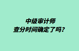 中級審計師查分時間確定了嗎？