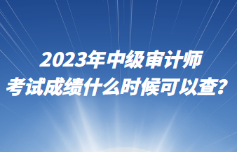 2023年中級(jí)審計(jì)師考試成績(jī)什么時(shí)候可以查？