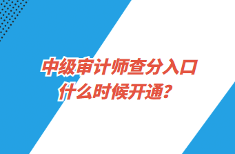 中級(jí)審計(jì)師查分入口什么時(shí)候開通？