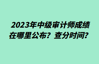 2023年中級(jí)審計(jì)師成績(jī)?cè)谀睦锕?？查分時(shí)間？