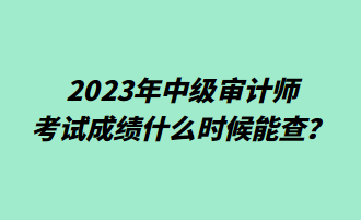 2023年中級(jí)審計(jì)師考試成績(jī)什么時(shí)候能查？