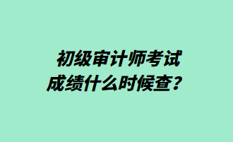 初級審計師考試成績什么時候查？