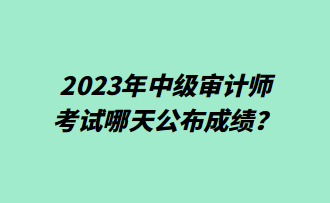 2023年中級(jí)審計(jì)師考試哪天公布成績？