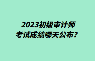 2023初級(jí)審計(jì)師考試成績(jī)哪天公布？