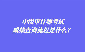 中級審計(jì)師考試成績查詢流程是什么？