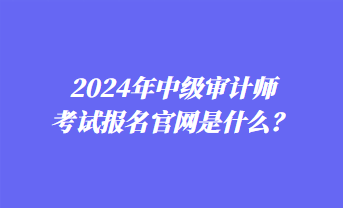 2024年中級審計師考試報名官網是什么？