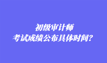 初級(jí)審計(jì)師考試成績(jī)公布具體時(shí)間？