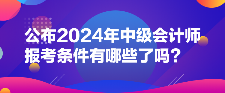 公布2024年中級(jí)會(huì)計(jì)師報(bào)考條件有哪些了嗎？