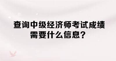 查詢中級(jí)經(jīng)濟(jì)師考試成績(jī)需要什么信息？