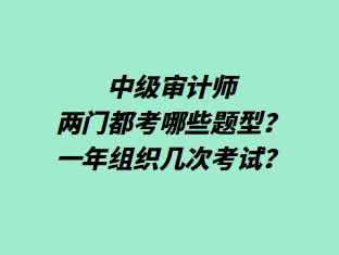 中級審計師兩門都考哪些題型？一年組織幾次考試？