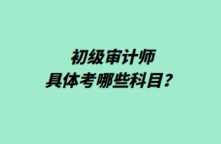 初級(jí)審計(jì)師具體考哪些科目？