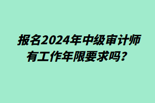 報(bào)名2024年中級(jí)審計(jì)師有工作年限要求嗎？