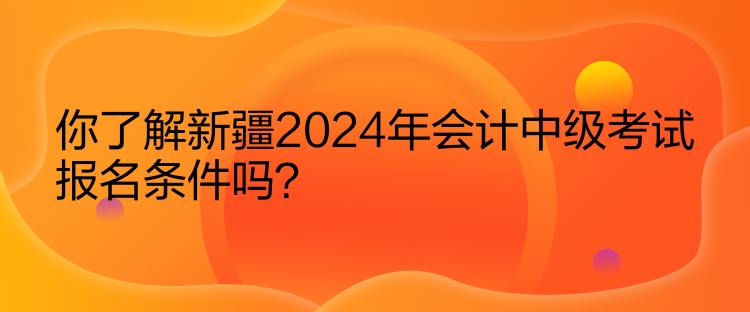 你了解新疆2024年會計中級考試報名條件嗎？