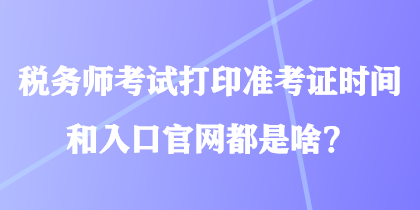 稅務(wù)師考試打印準(zhǔn)考證時間和入口官網(wǎng)都是啥？