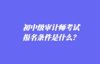 初中級(jí)審計(jì)師考試報(bào)名條件是什么？