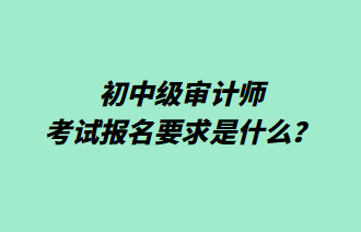 初中級(jí)審計(jì)師考試報(bào)名要求是什么？