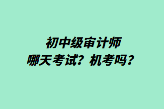 初中級審計(jì)師哪天考試？機(jī)考嗎？