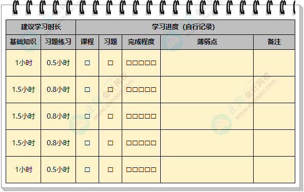 快來領(lǐng)~2024年初級會計學(xué)習計劃打卡表新鮮出爐！拖延癥很適用！