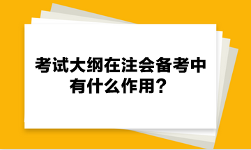 考試大綱在注會備考中有什么作用？